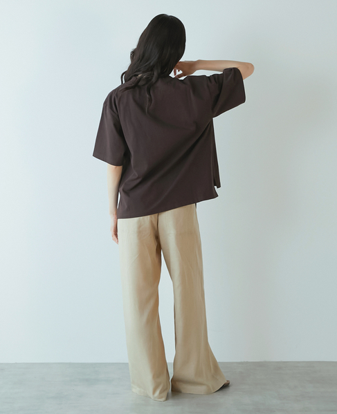 【LOURMARIN】テンセル麻イージーストレートパンツ 詳細画像 ベージュ 8
