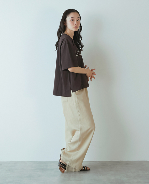 【LOURMARIN】テンセル麻イージーストレートパンツ 詳細画像 ベージュ 9