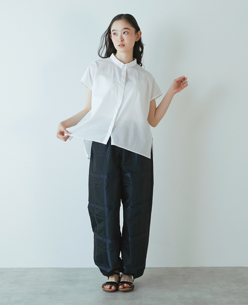 【LOURMARIN】メモリータフタドロストパンツ 詳細画像 ネイビー 2