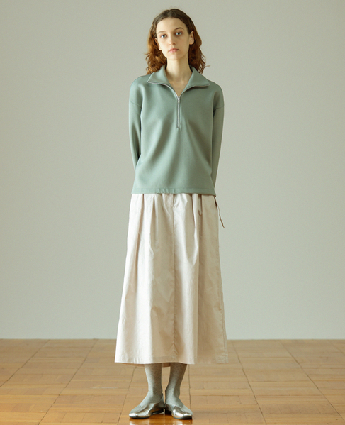 【LOURMARIN】タックフレアースカート 詳細画像 グレイッシュベージュ 2