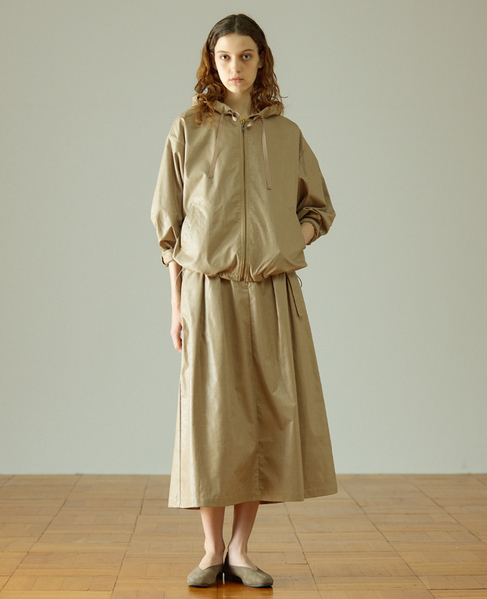 【LOURMARIN】タックフレアースカート 詳細画像 ベージュ 2