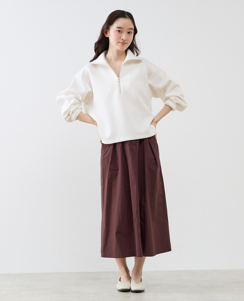 【LOURMARIN】タックフレアースカート 詳細画像 ブラウン 2