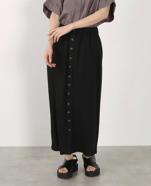 釦ナロースカート 詳細画像 ブラック 1