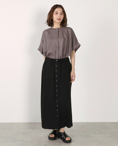 釦ナロースカート 詳細画像 ブラック 3