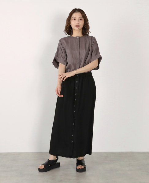 釦ナロースカート 詳細画像 ブラック 4