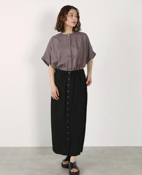 釦ナロースカート 詳細画像 ブラック 5