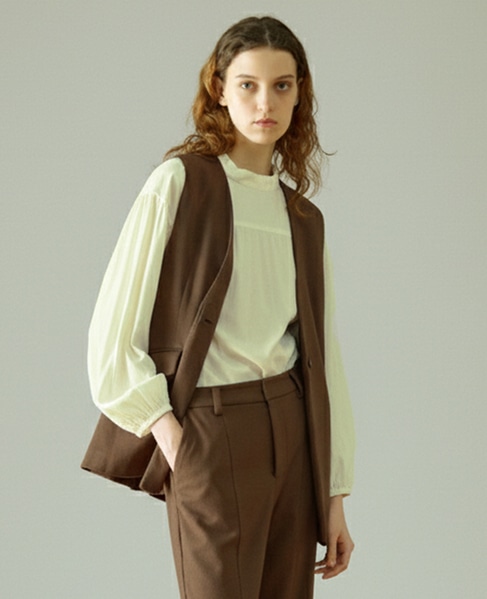 【LOURMARIN】Vネックジレ 詳細画像 ブラウン 1