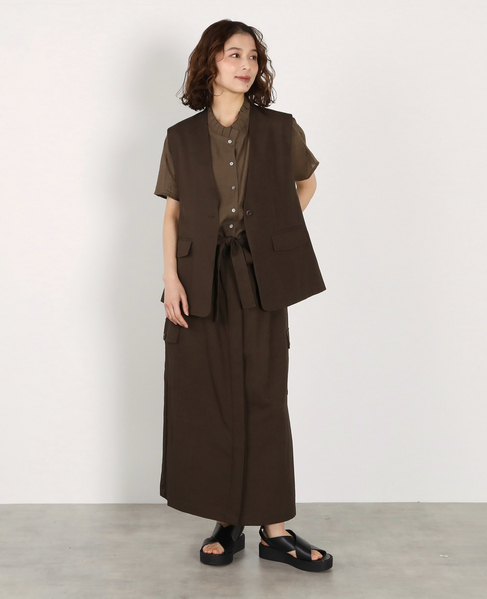 ポケット付きVネックジレ 詳細画像 ブラウン 10