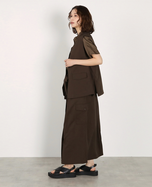 ポケット付きVネックジレ 詳細画像 ブラウン 5