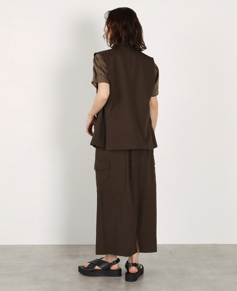 ポケット付きVネックジレ 詳細画像 ブラウン 6