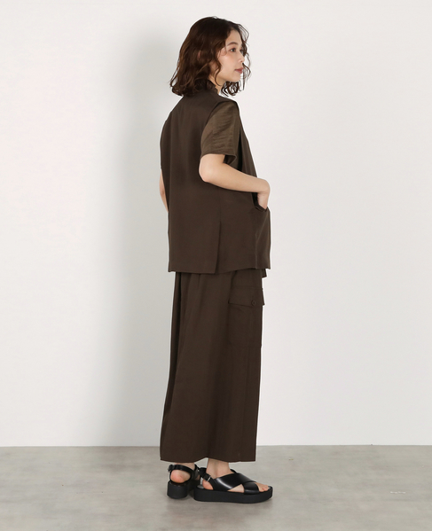 ポケット付きVネックジレ 詳細画像 ブラウン 7