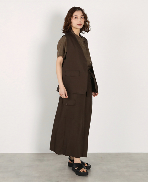 ポケット付きVネックジレ 詳細画像 ブラウン 8