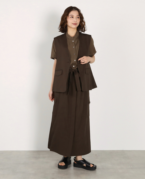 ポケット付きVネックジレ 詳細画像 ブラウン 9
