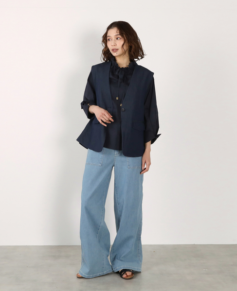 ポケット付きVネックジレ 詳細画像 ネイビー 10