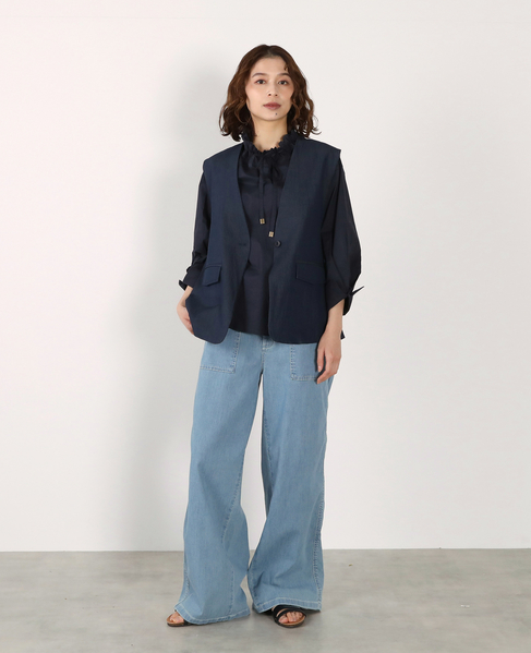 ポケット付きVネックジレ 詳細画像 ネイビー 3