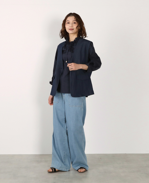 ポケット付きVネックジレ 詳細画像 ネイビー 4