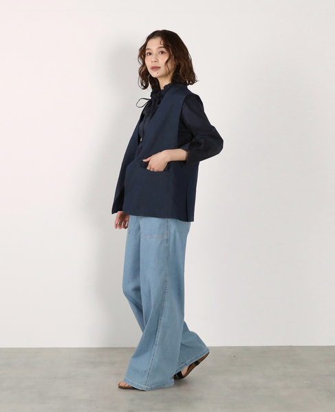 ポケット付きVネックジレ 詳細画像 ネイビー 5