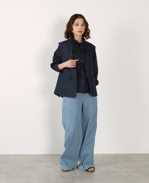 ポケット付きVネックジレ 詳細画像 ネイビー 9