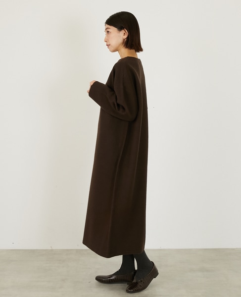 【LOURMARIN】ボトルネックニットワンピース 詳細画像 ブラウン 2