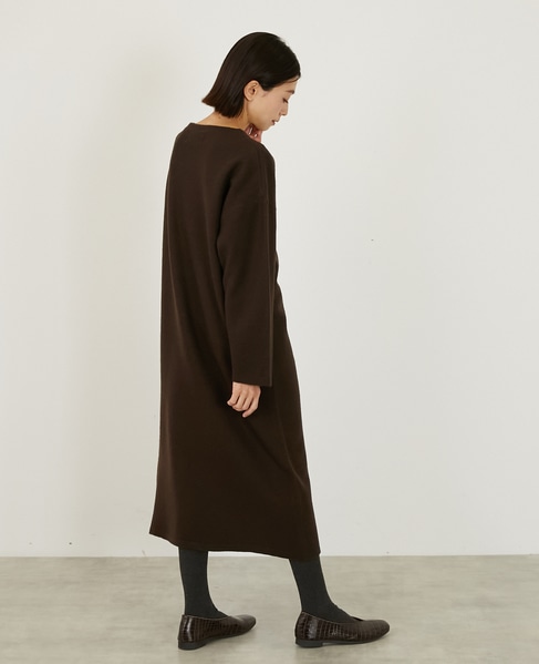 【LOURMARIN】ボトルネックニットワンピース 詳細画像 ブラウン 5