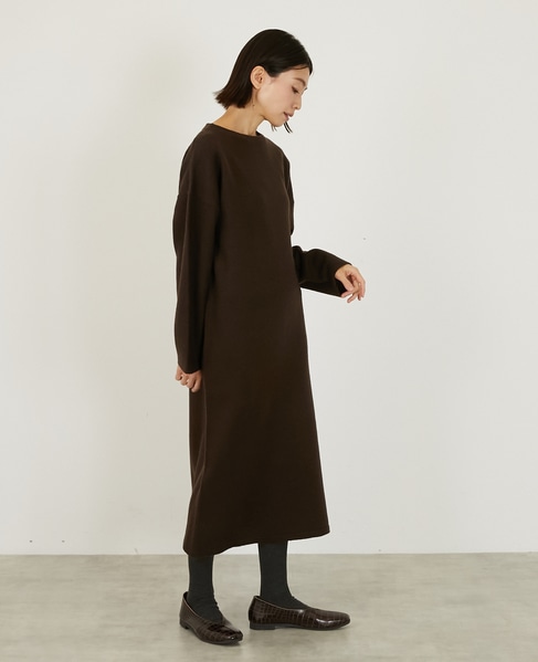 【LOURMARIN】ボトルネックニットワンピース 詳細画像 ブラウン 6