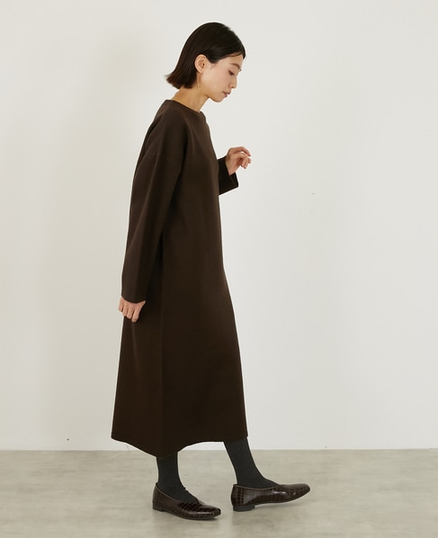 【LOURMARIN】ボトルネックニットワンピース 詳細画像 ブラウン 7