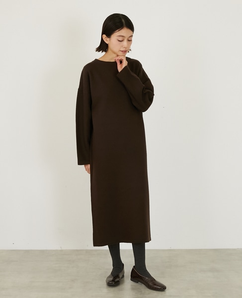 【LOURMARIN】ボトルネックニットワンピース 詳細画像 ブラウン 9