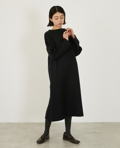 【LOURMARIN】ボトルネックニットワンピース 詳細画像 ネイビー 2