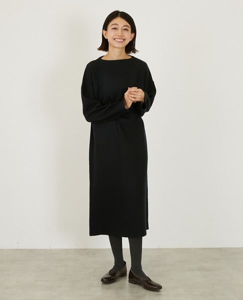 【LOURMARIN】ボトルネックニットワンピース 詳細画像 ネイビー 8