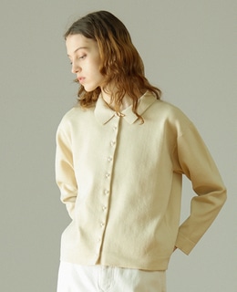 【LOURMARIN】衿付きパール釦ニットカーディガン