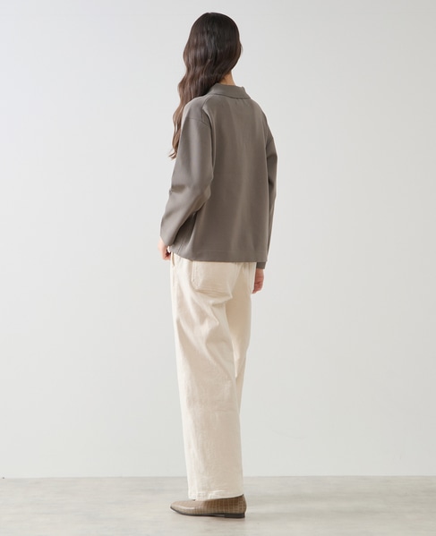 【LOURMARIN】衿付きパール釦ニットカーディガン 詳細画像 グレー 4