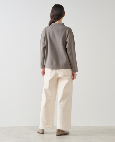 【LOURMARIN】衿付きパール釦ニットカーディガン 詳細画像 グレー 5