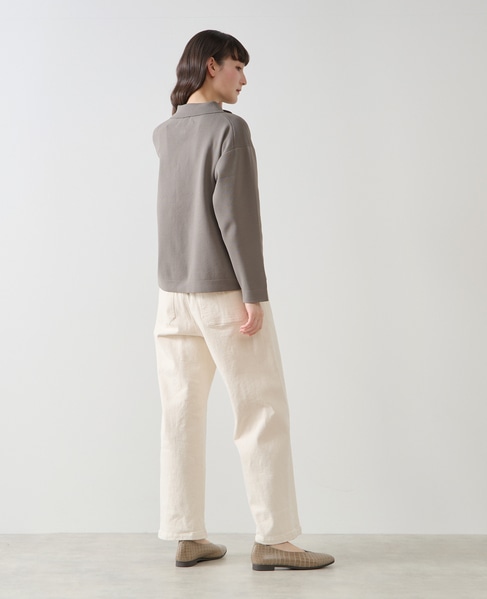 【LOURMARIN】衿付きパール釦ニットカーディガン 詳細画像 グレー 6