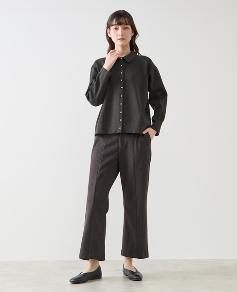 【LOURMARIN】衿付きパール釦ニットカーディガン 詳細画像 スミクロ 2