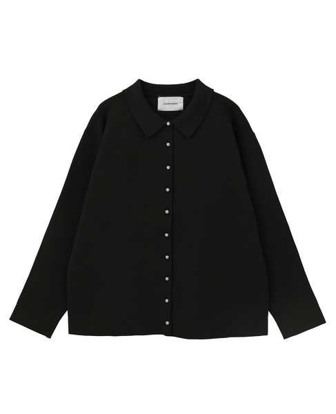 【LOURMARIN】衿付きパール釦ニットカーディガン 詳細画像 スミクロ 9