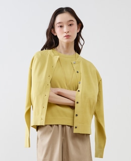 クルーネック長袖カーディガン