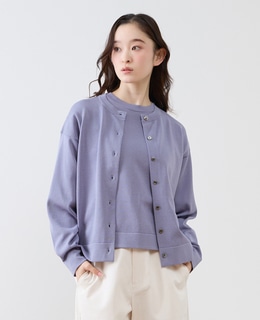 クルーネック長袖カーディガン