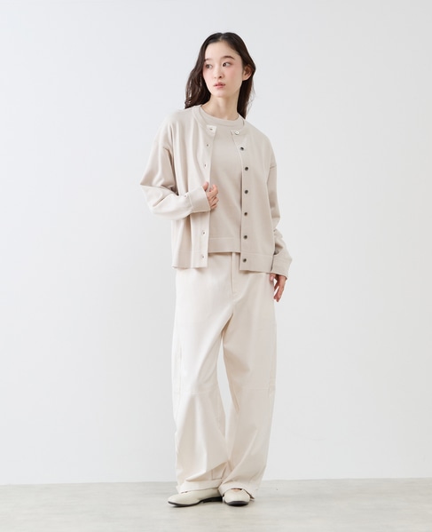 クルーネック長袖カーディガン 詳細画像 ライトベージュ 2