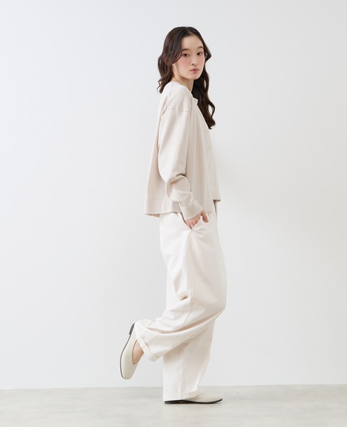 クルーネック長袖カーディガン 詳細画像 ライトベージュ 9