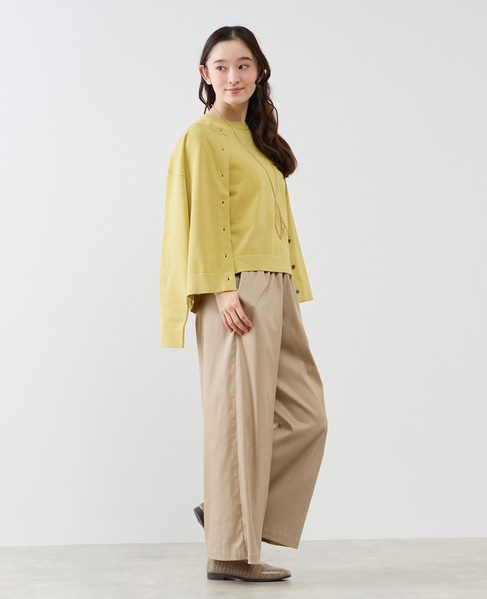 クルーネック長袖カーディガン 詳細画像 イエロー 10