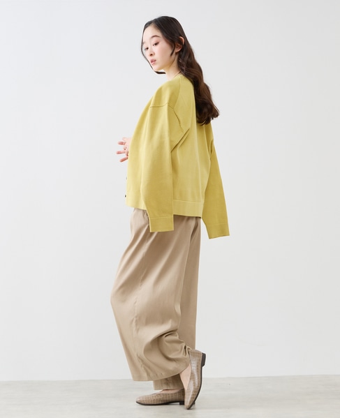 クルーネック長袖カーディガン 詳細画像 イエロー 6
