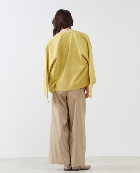 クルーネック長袖カーディガン 詳細画像 イエロー 8