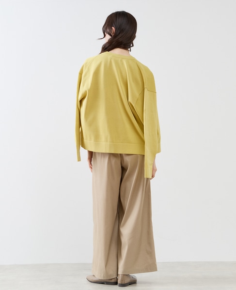 クルーネック長袖カーディガン 詳細画像 イエロー 9