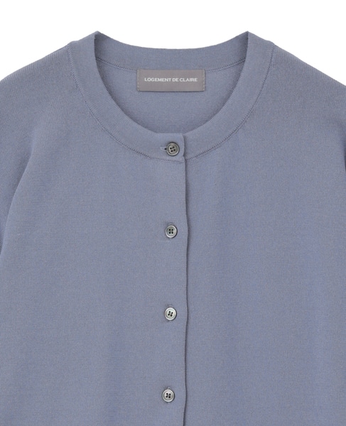 クルーネック長袖カーディガン 詳細画像 ブルー 12