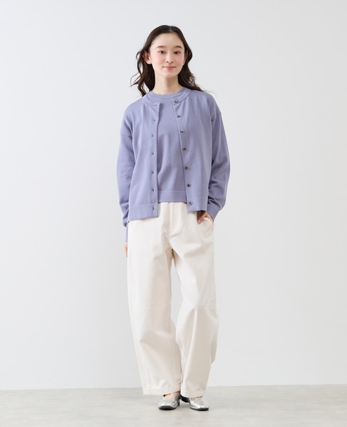 クルーネック長袖カーディガン 詳細画像 ブルー 3