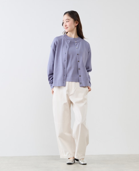 クルーネック長袖カーディガン 詳細画像 ブルー 4