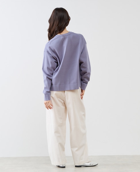 クルーネック長袖カーディガン 詳細画像 ブルー 7