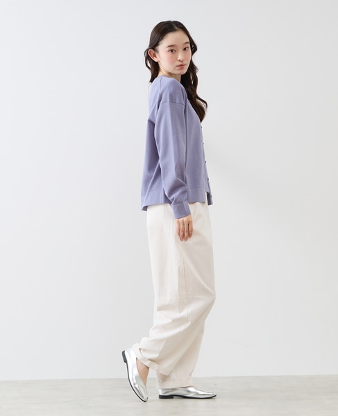 クルーネック長袖カーディガン 詳細画像 ブルー 9