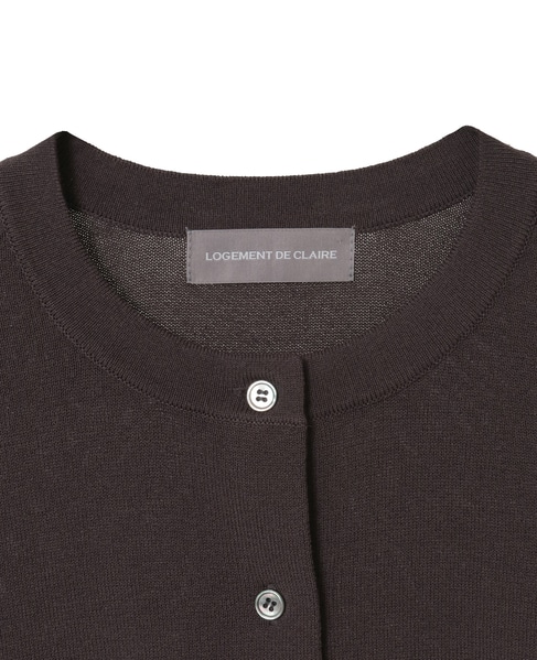 クルーネック長袖カーディガン 詳細画像 ダークブラウン 13