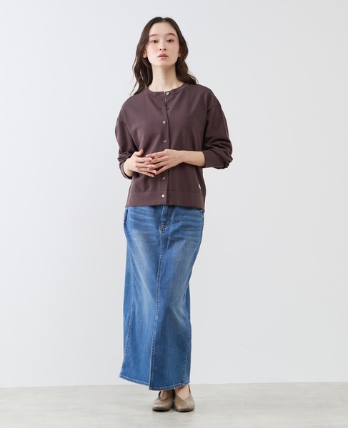 クルーネック長袖カーディガン 詳細画像 ダークブラウン 3